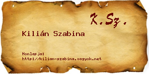 Kilián Szabina névjegykártya